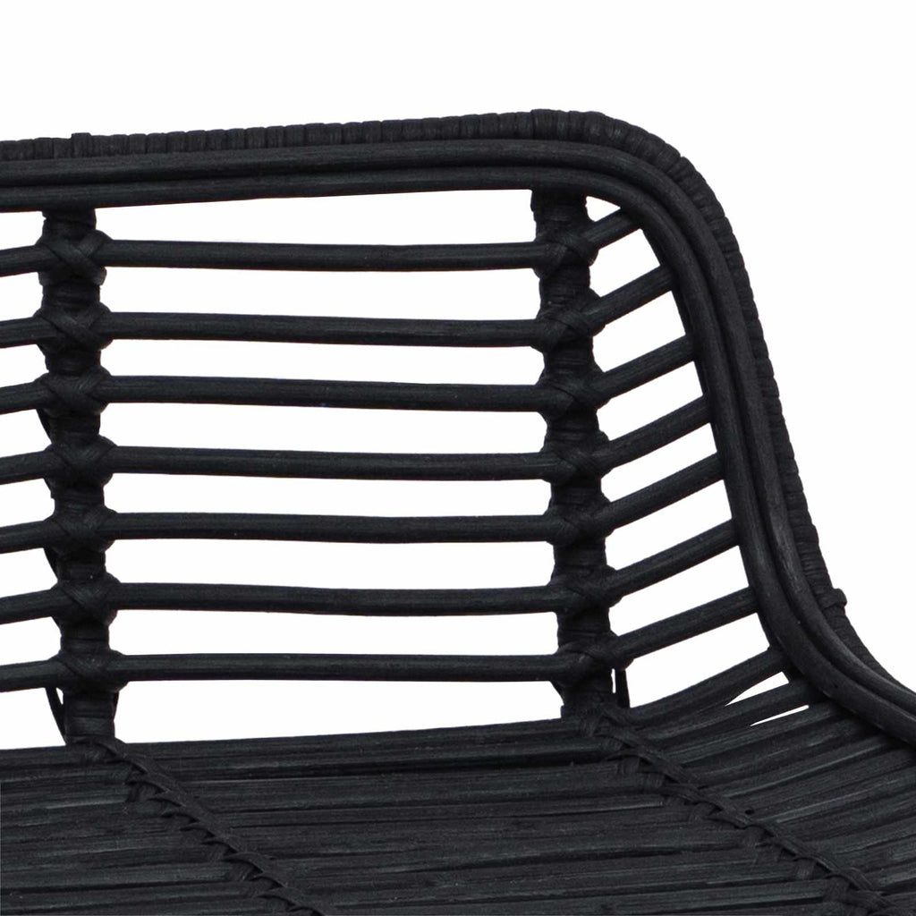 Barhocker 2 pcs Schwarz 44 x 45 x 76 cm Rattan und Stahl