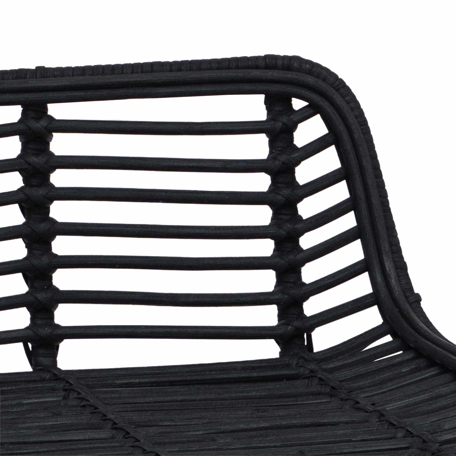 Barhocker 2 pcs Schwarz 44 x 45 x 76 cm Rattan und Stahl