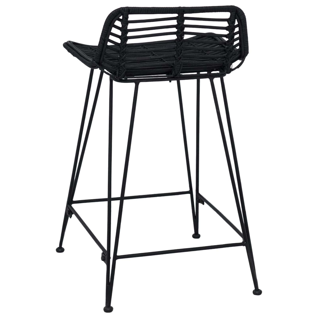 Barhocker 2 pcs Schwarz 44 x 45 x 76 cm Rattan und Stahl