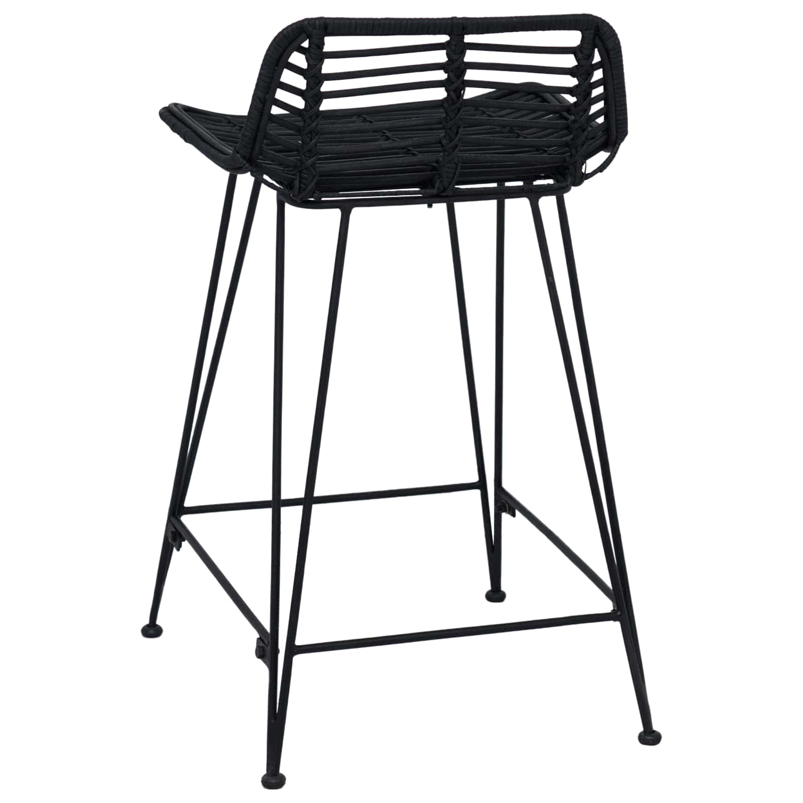 Barhocker 2 pcs Schwarz 44 x 45 x 76 cm Rattan und Stahl