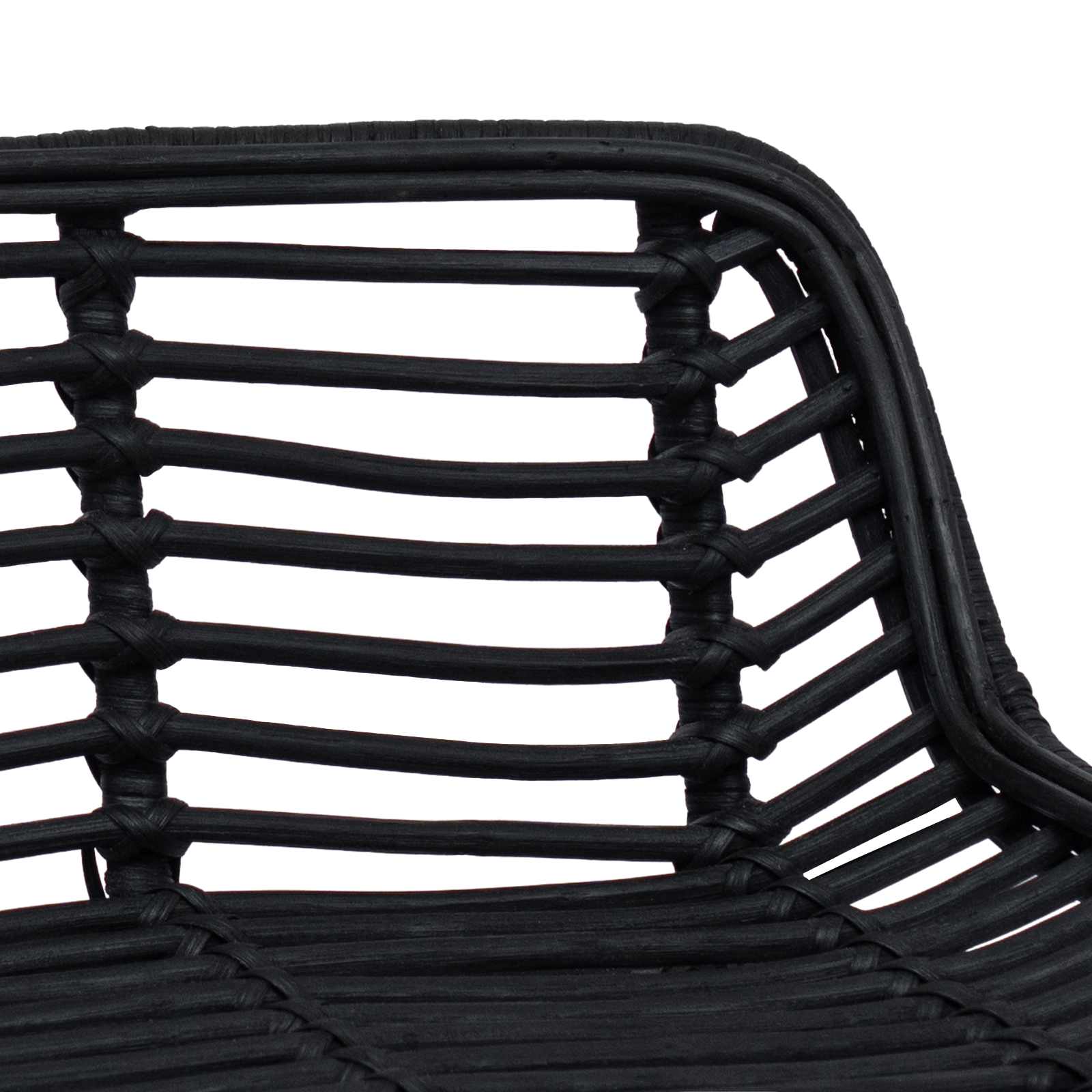 Barhocker 2 Stück Schwarz 44 x 46 x 91 cm Rattan und Stahl