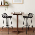 Barhocker 2 Stück Schwarz 44 x 46 x 91 cm Rattan und Stahl