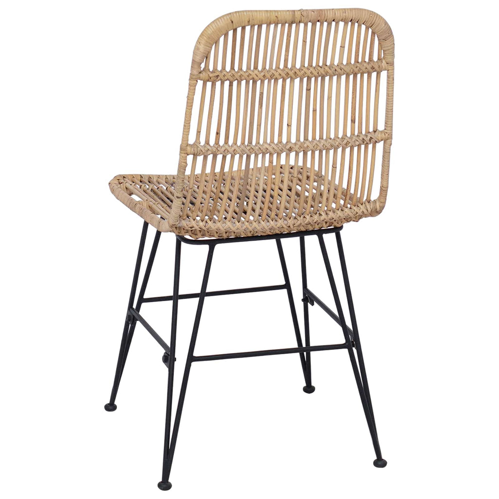 Esststuhl 2 pcs Natur 41 x 55 x 85 cm Rattan und Stahl