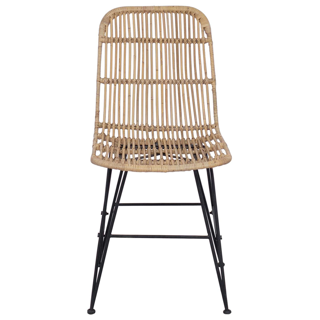 Esststuhl 2 pcs Natur 41 x 55 x 85 cm Rattan und Stahl