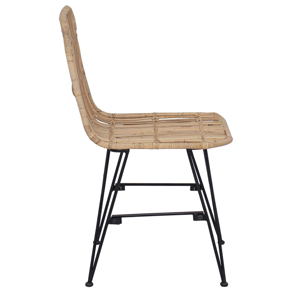 Esststuhl 2 pcs Natur 41 x 55 x 85 cm Rattan und Stahl