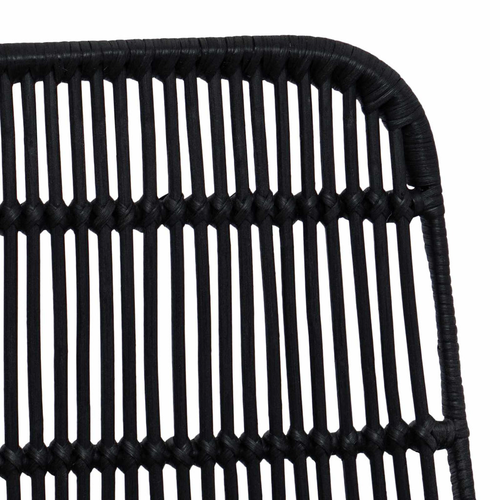 Esststuhl 2 pcs Schwarz 41 x 55 x 85 cm Rattan und Stahl