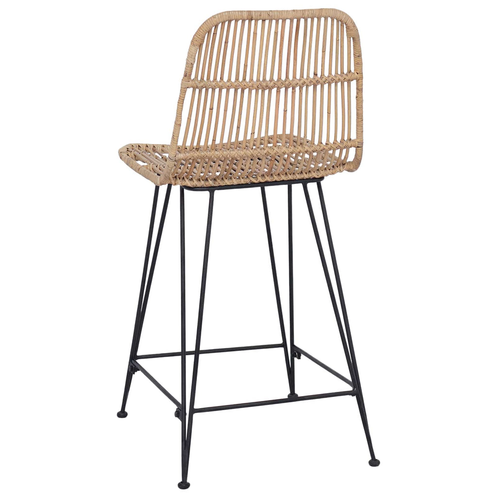 Barhocker 2 pcs Natur 44 x 54 x 96 cm Rattan und Stahl