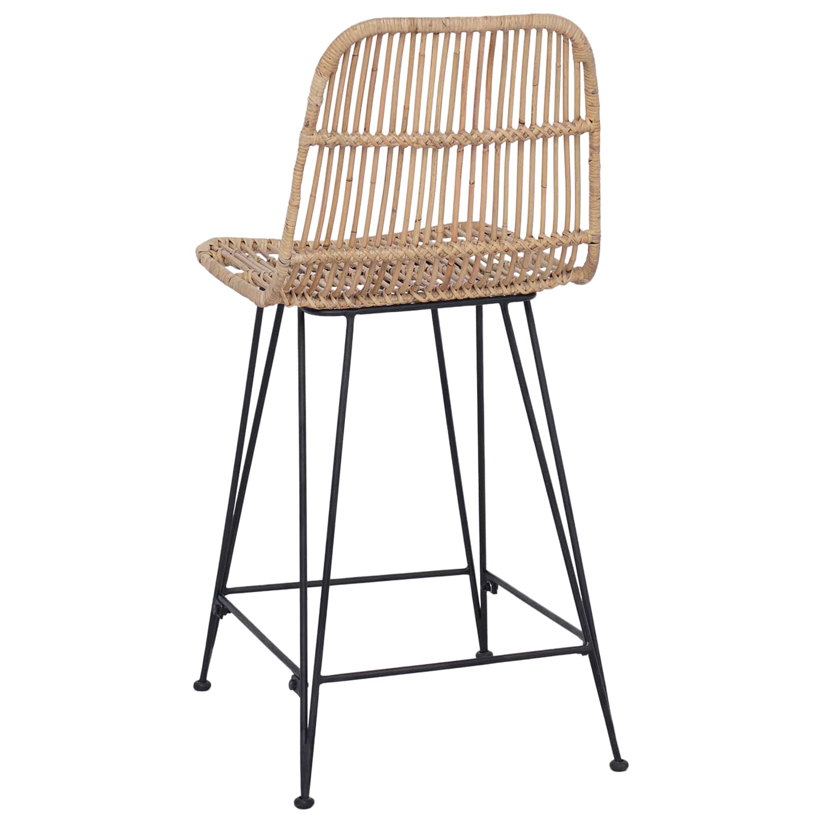 Barhocker 2 pcs Natur 44 x 54 x 96 cm Rattan und Stahl