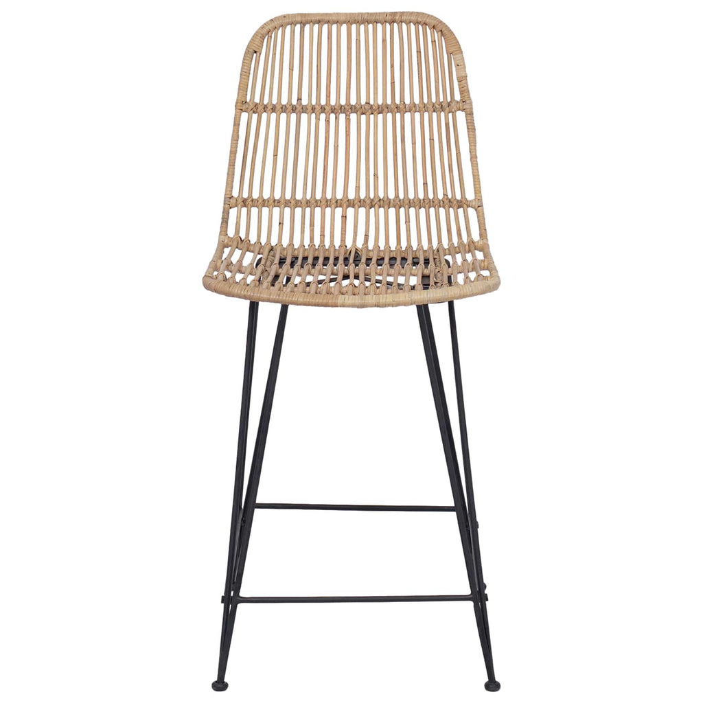 Barhocker 2 pcs Natur 44 x 54 x 96 cm Rattan und Stahl