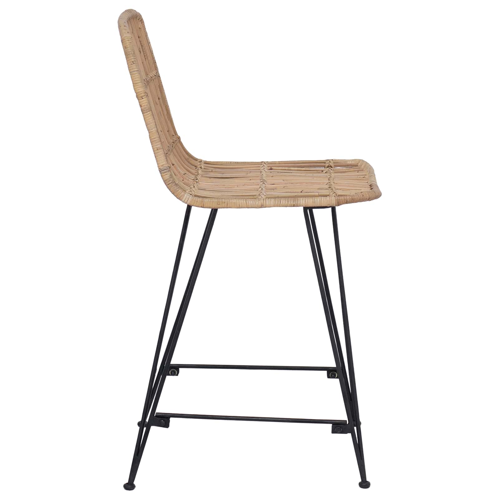 Barhocker 2 pcs Natur 44 x 54 x 96 cm Rattan und Stahl