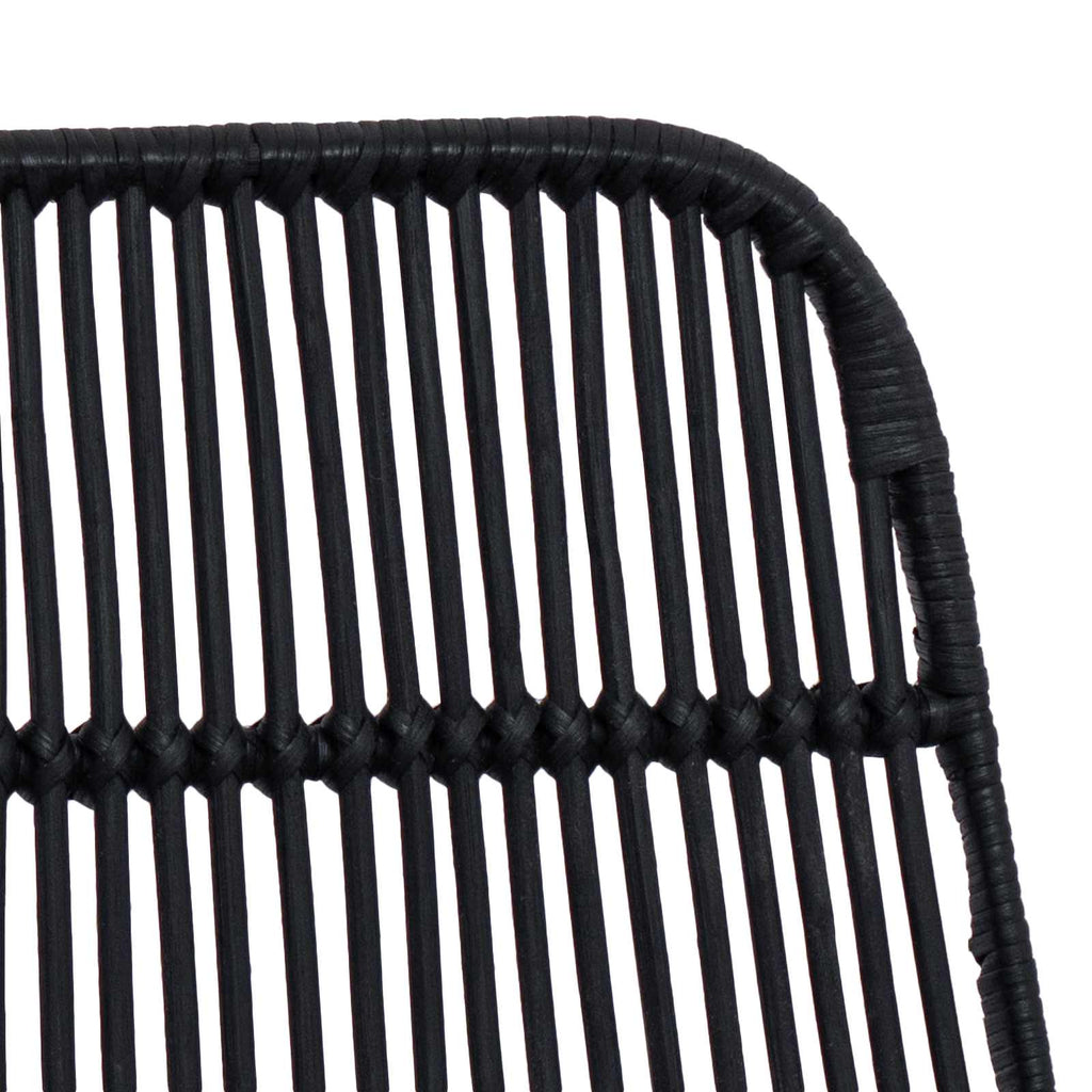 Barhocker 2 pcs Schwarz 44 x 54 x 96 cm Rattan und Stahl