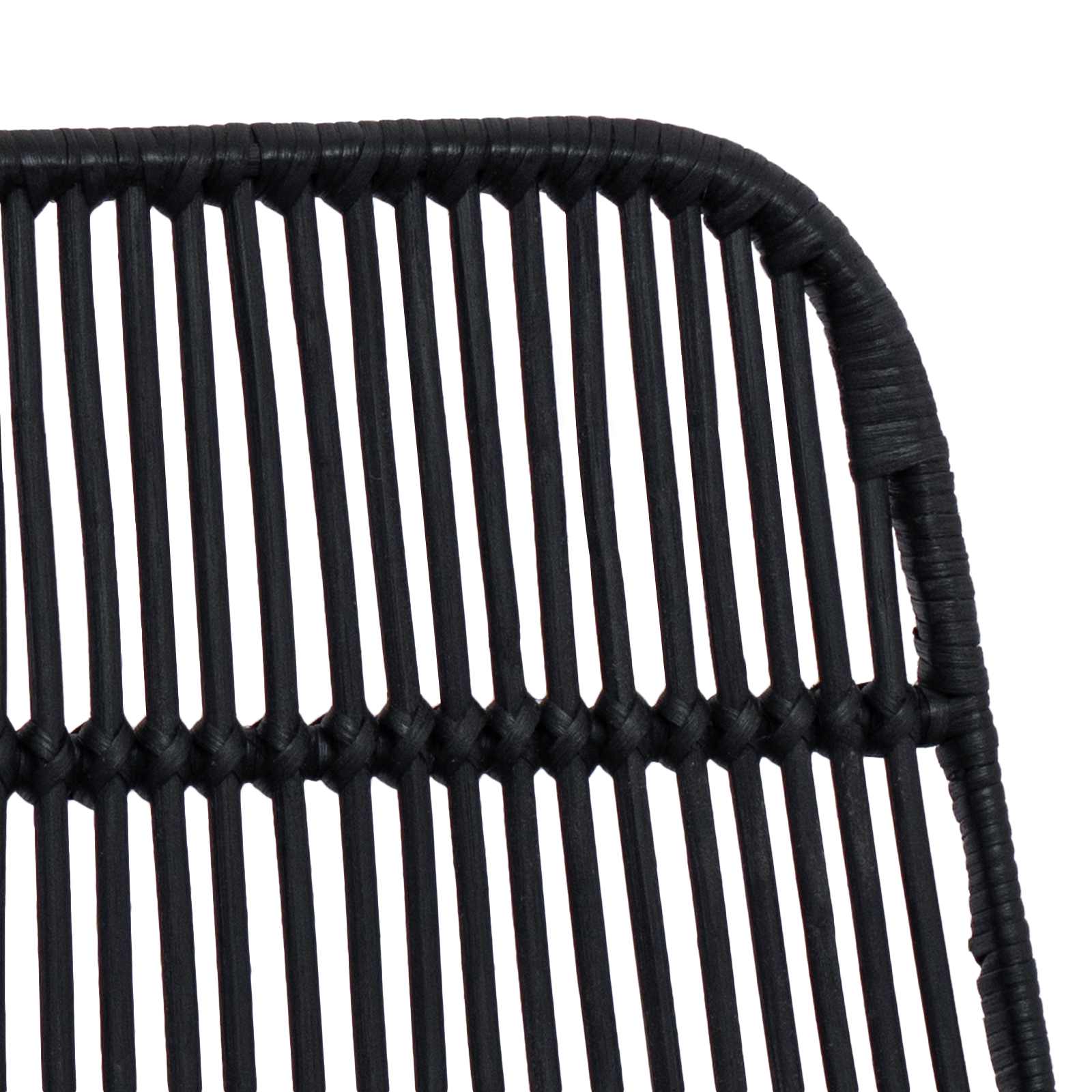 Barhocker 2 pcs Schwarz 44 x 54 x 96 cm Rattan und Stahl