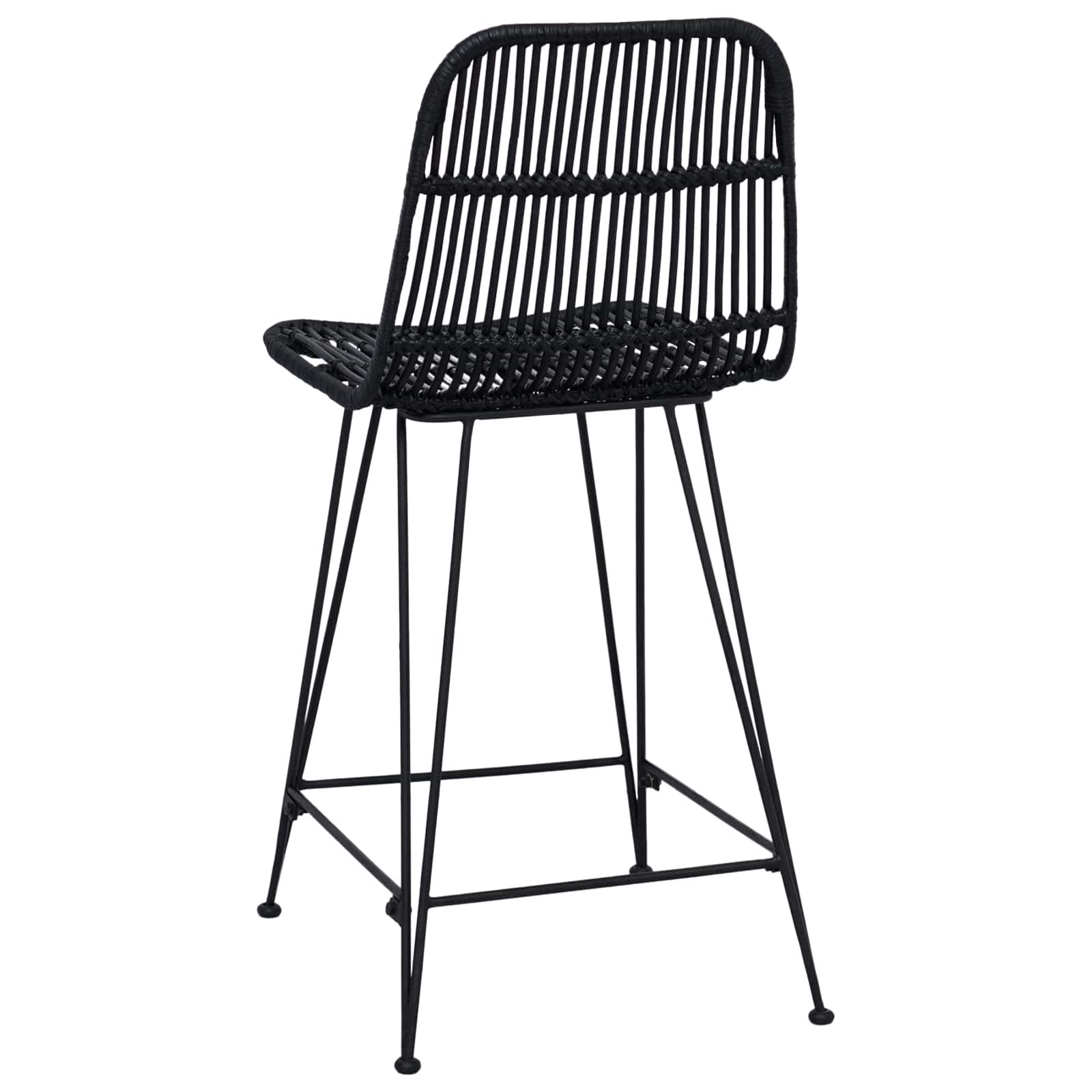 Barhocker 2 pcs Schwarz 44 x 54 x 96 cm Rattan und Stahl