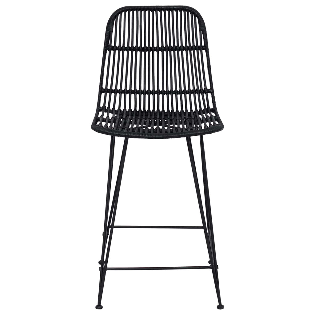 Barhocker 2 pcs Schwarz 44 x 54 x 96 cm Rattan und Stahl