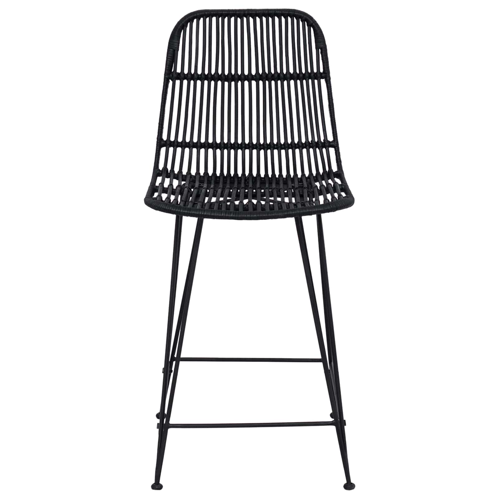 Barhocker 2 pcs Schwarz 44 x 54 x 96 cm Rattan und Stahl