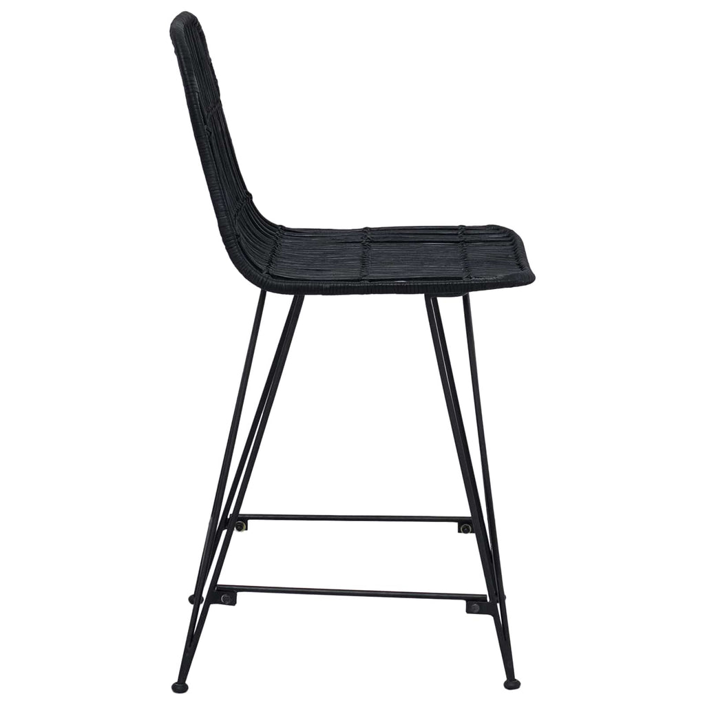 Barhocker 2 pcs Schwarz 44 x 54 x 96 cm Rattan und Stahl