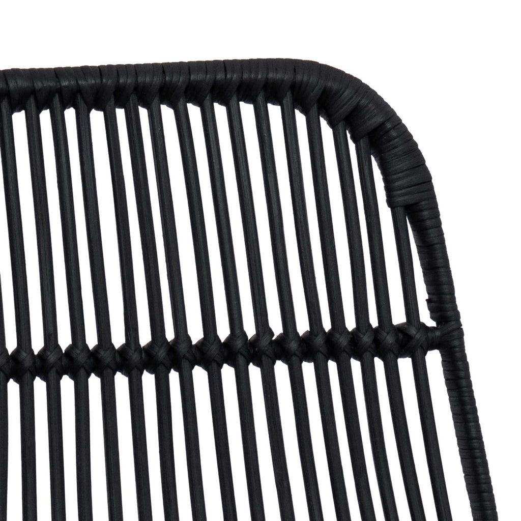 Barhocker 2 pcs Schwarz 44 x 55 x 109 cm Rattan und Stahl