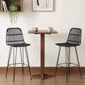 Barhocker 2 pcs Schwarz 44 x 55 x 109 cm Rattan und Stahl