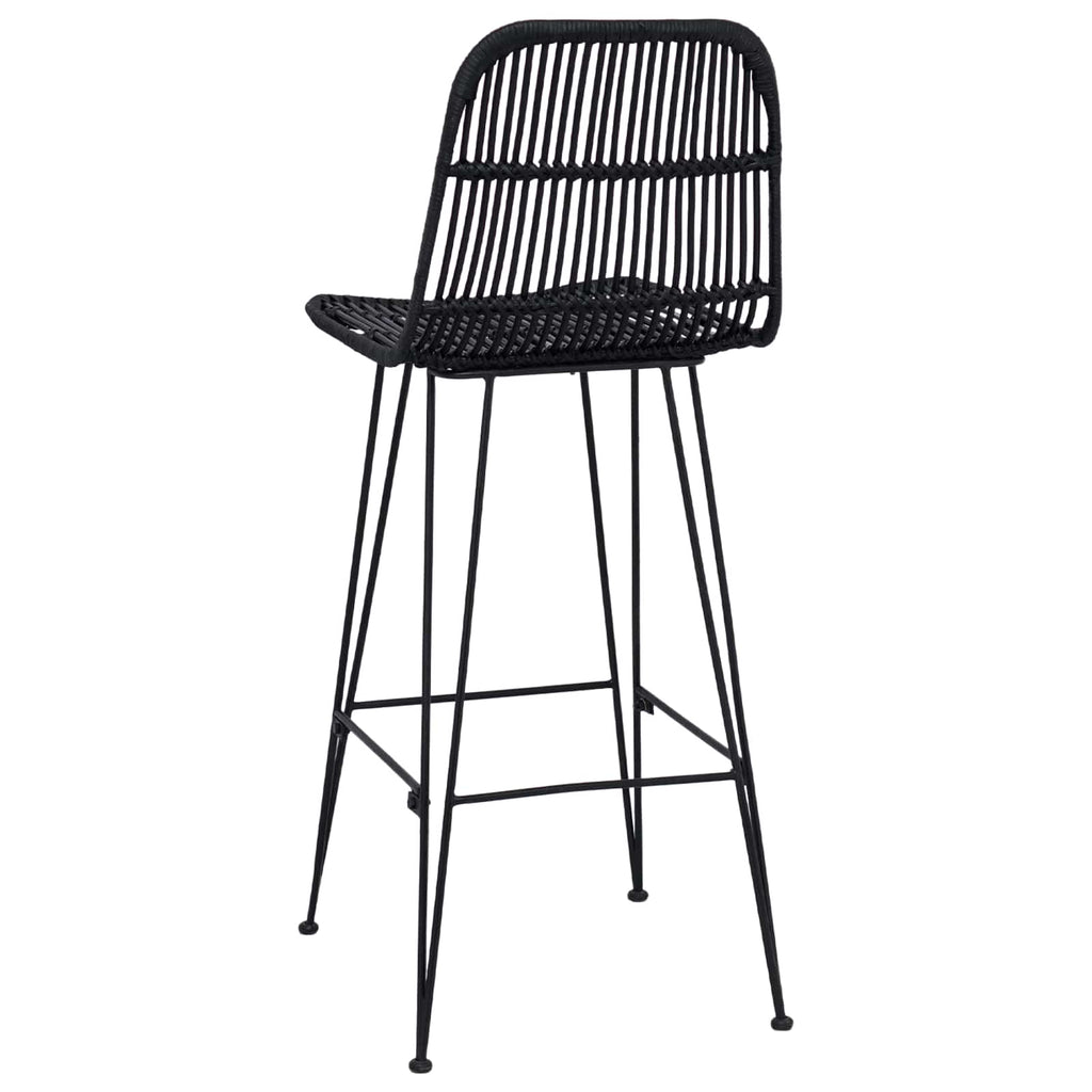 Barhocker 2 pcs Schwarz 44 x 55 x 109 cm Rattan und Stahl