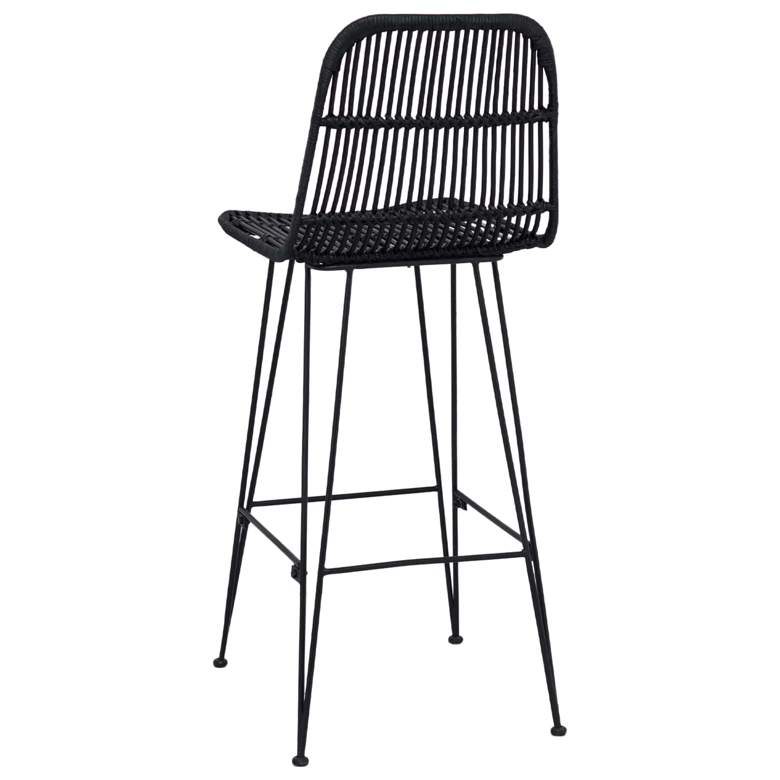 Barhocker 2 pcs Schwarz 44 x 55 x 109 cm Rattan und Stahl