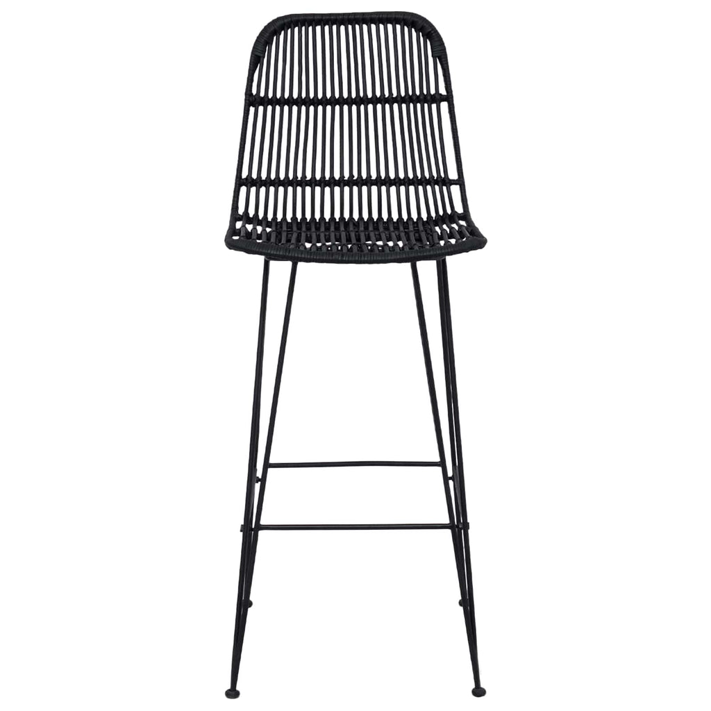 Barhocker 2 pcs Schwarz 44 x 55 x 109 cm Rattan und Stahl