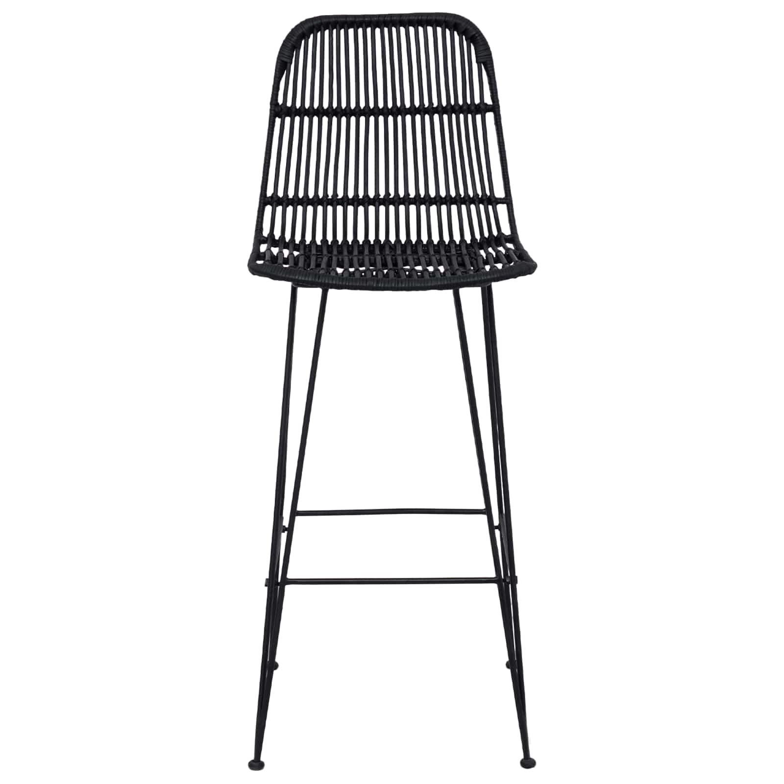 Barhocker 2 pcs Schwarz 44 x 55 x 109 cm Rattan und Stahl