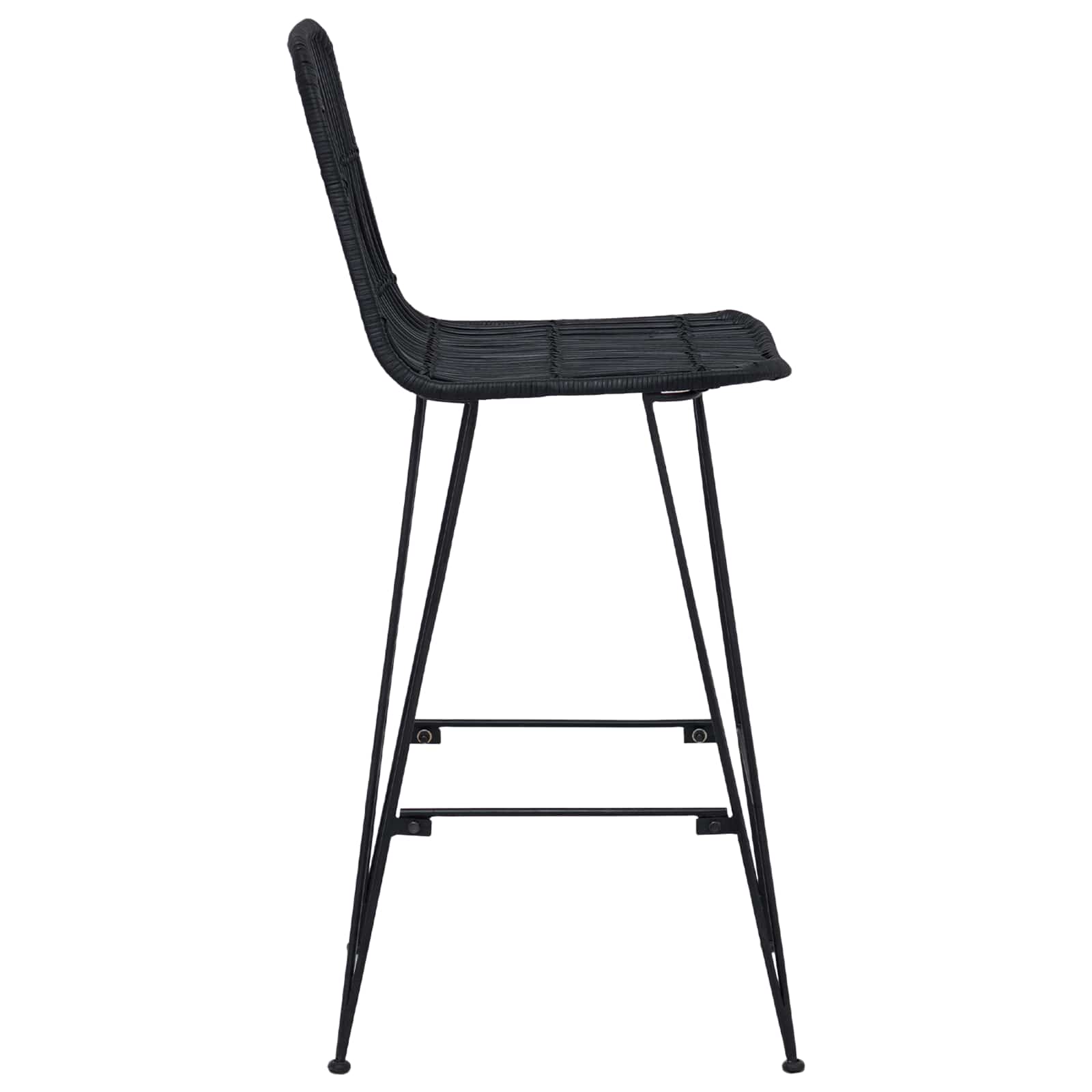 Barhocker 2 pcs Schwarz 44 x 55 x 109 cm Rattan und Stahl