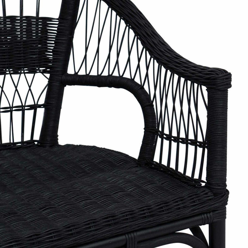 Stapelstuhl Schwarz 60 x 60 x 81 cm Rattan