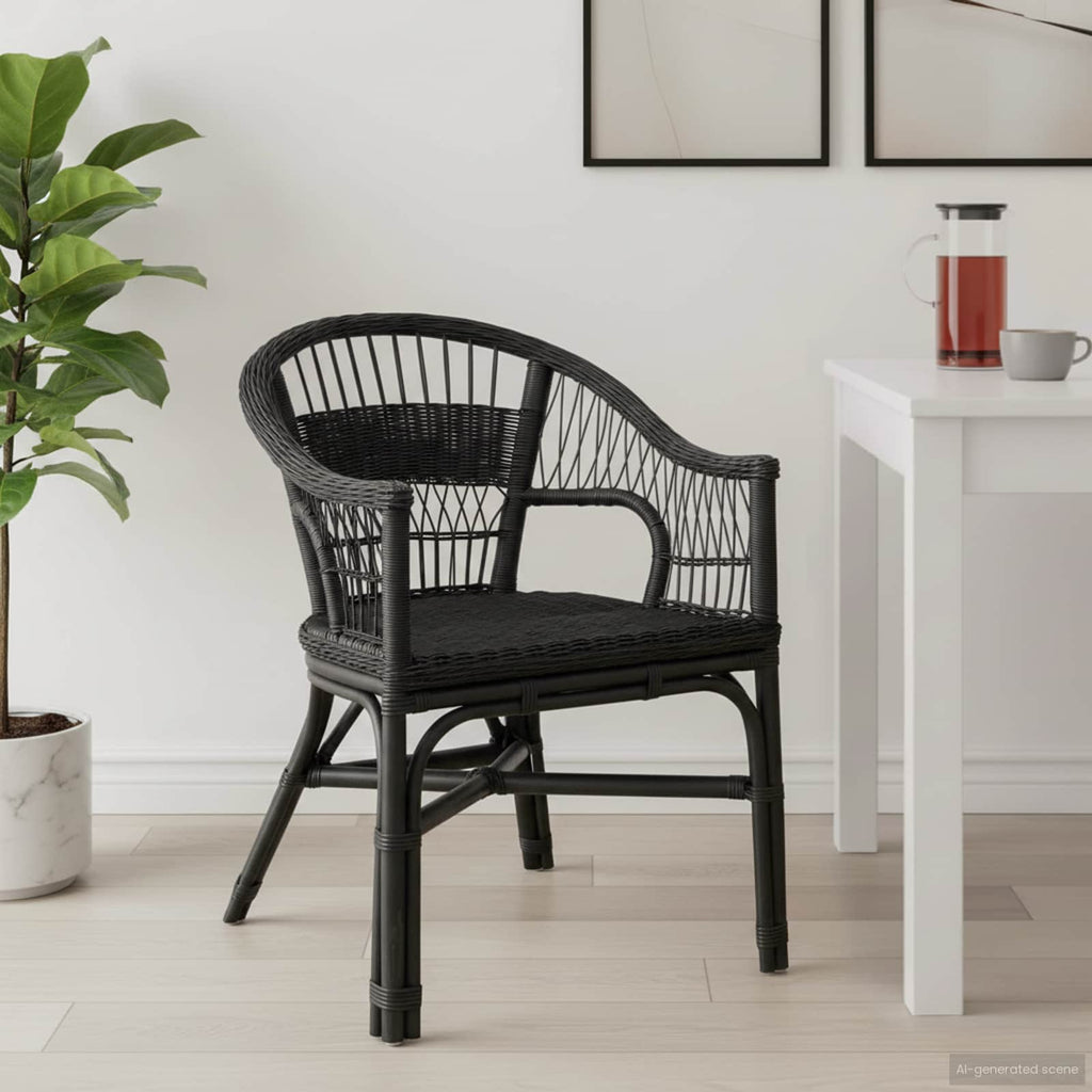 Stapelstuhl Schwarz 60 x 60 x 81 cm Rattan
