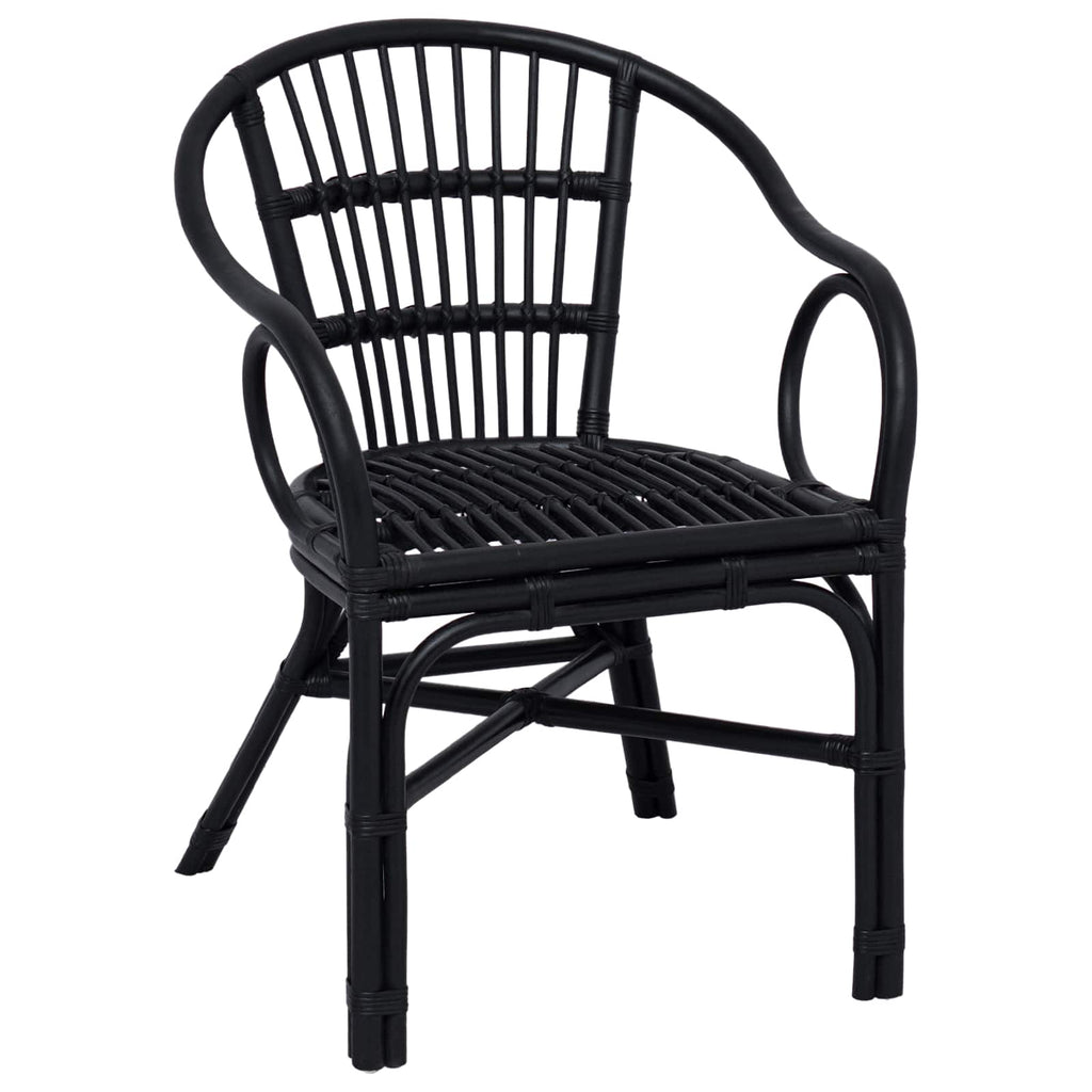 Stapelstuhl Schwarz 58 x 60 x 81 cm Rattan