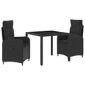 Outdoortisch-Set 3 pcs Schwarz 90 x 90 x 75 cm Poly-Rattan
