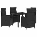 Outdoortisch-Set 5 pcs Schwarz 90 x 90 x 75 cm Poly-Rattan