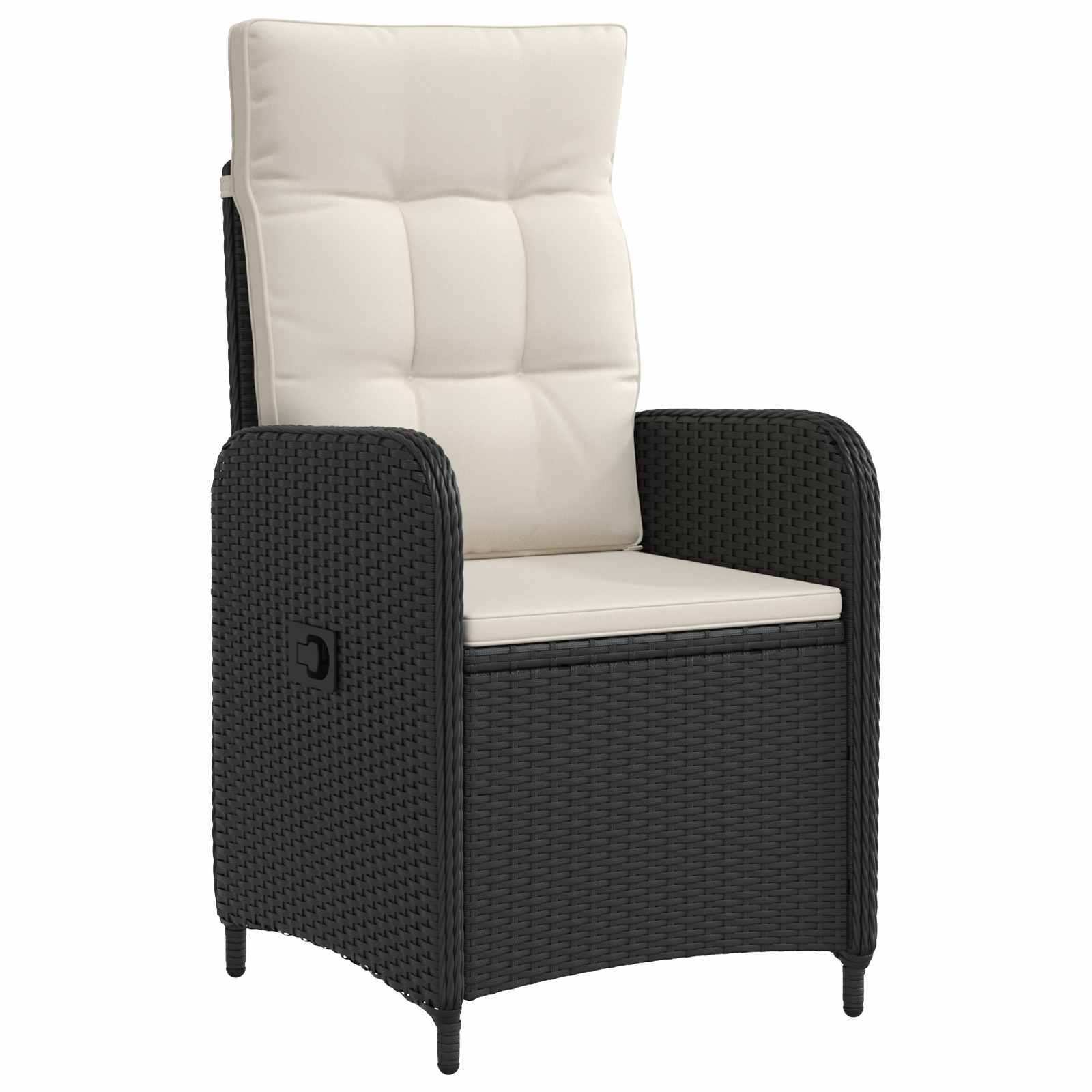 Outdoortisch-Set 3 pcs Schwarz und Cremeweiß 90 x 90 x 75 cm