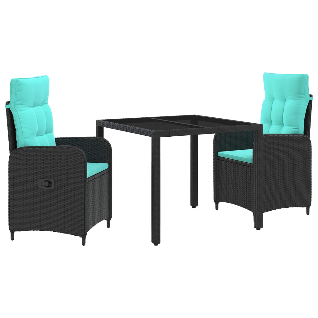 Outdoortisch-Set 3 pcs Poly-Rattan
