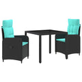 Outdoortisch-Set 3 pcs Poly-Rattan