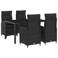 Outdoortisch-Set 5 pcs Schwarz 150 x 90 x 75 cm Poly-Rattan