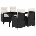 Outdoortisch-Set 5 pcs Schwarz und Cremeweiß 150 x 90 x 75 cm