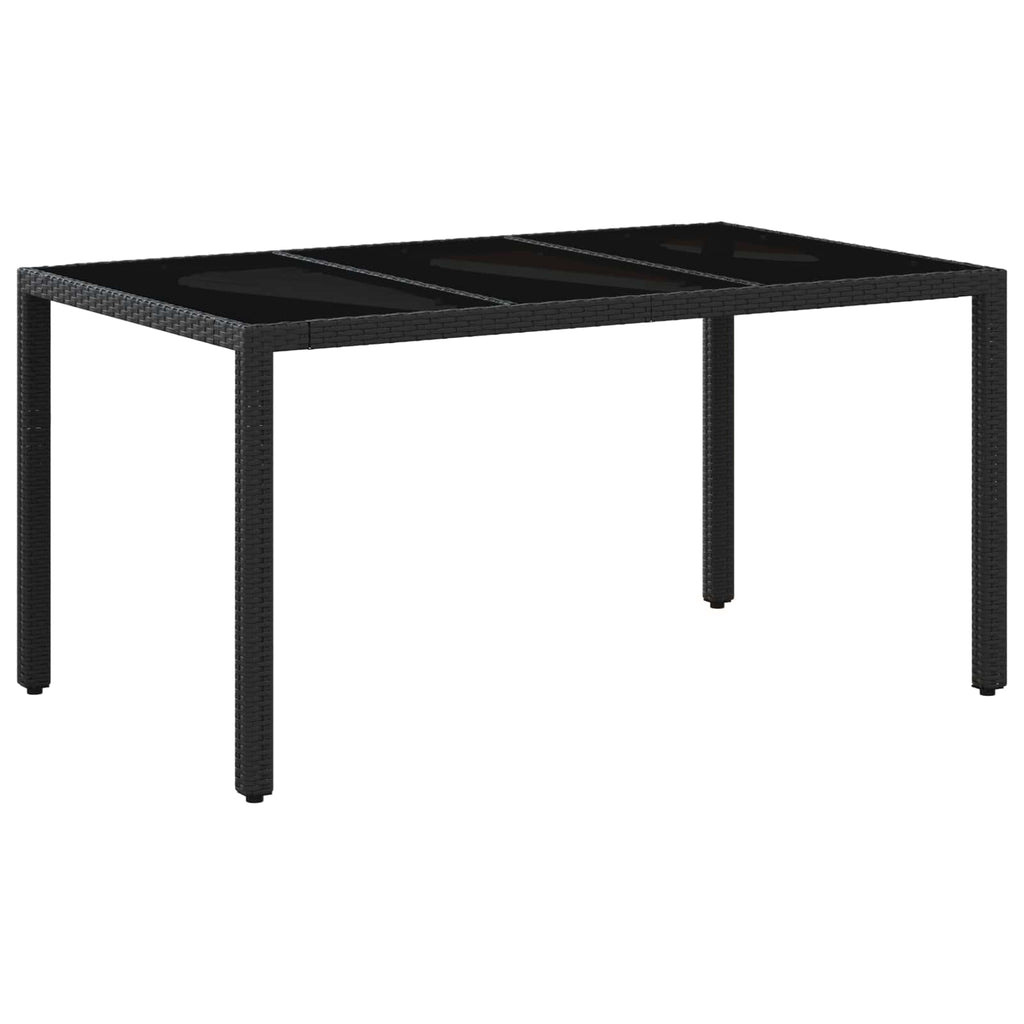Outdoortisch-Set 5 pcs Schwarz und Cremeweiß 150 x 90 x 75 cm
