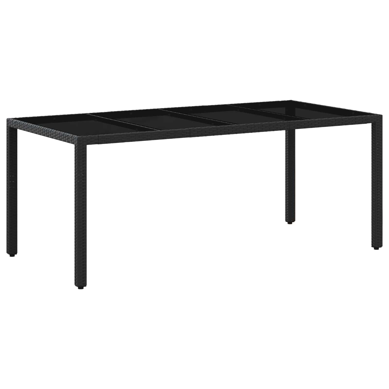 Outdoortisch-Set 7 pcs Schwarz 190 x 90 x 75 cm Poly-Rattan