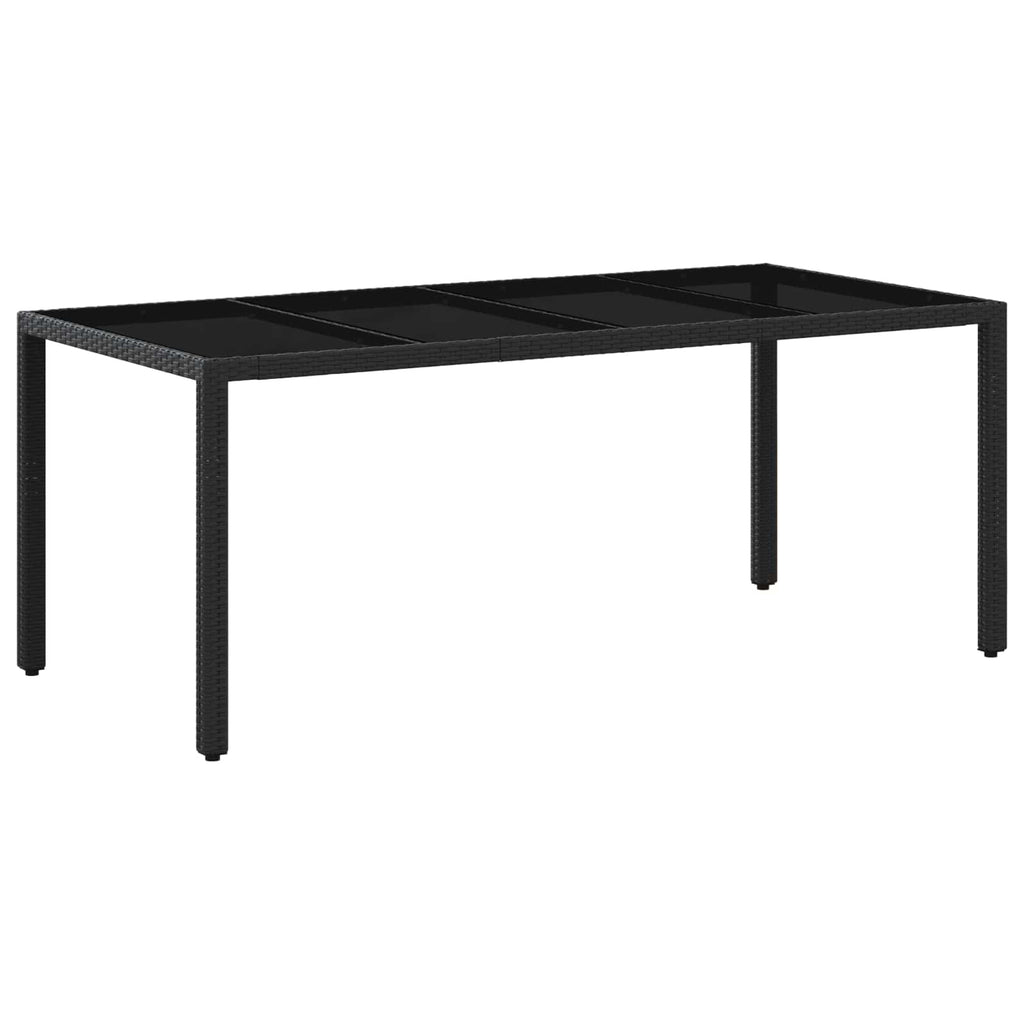 Outdoortisch-Set 9 pcs Schwarz und Cremeweiß 190 x 90 x 75 cm