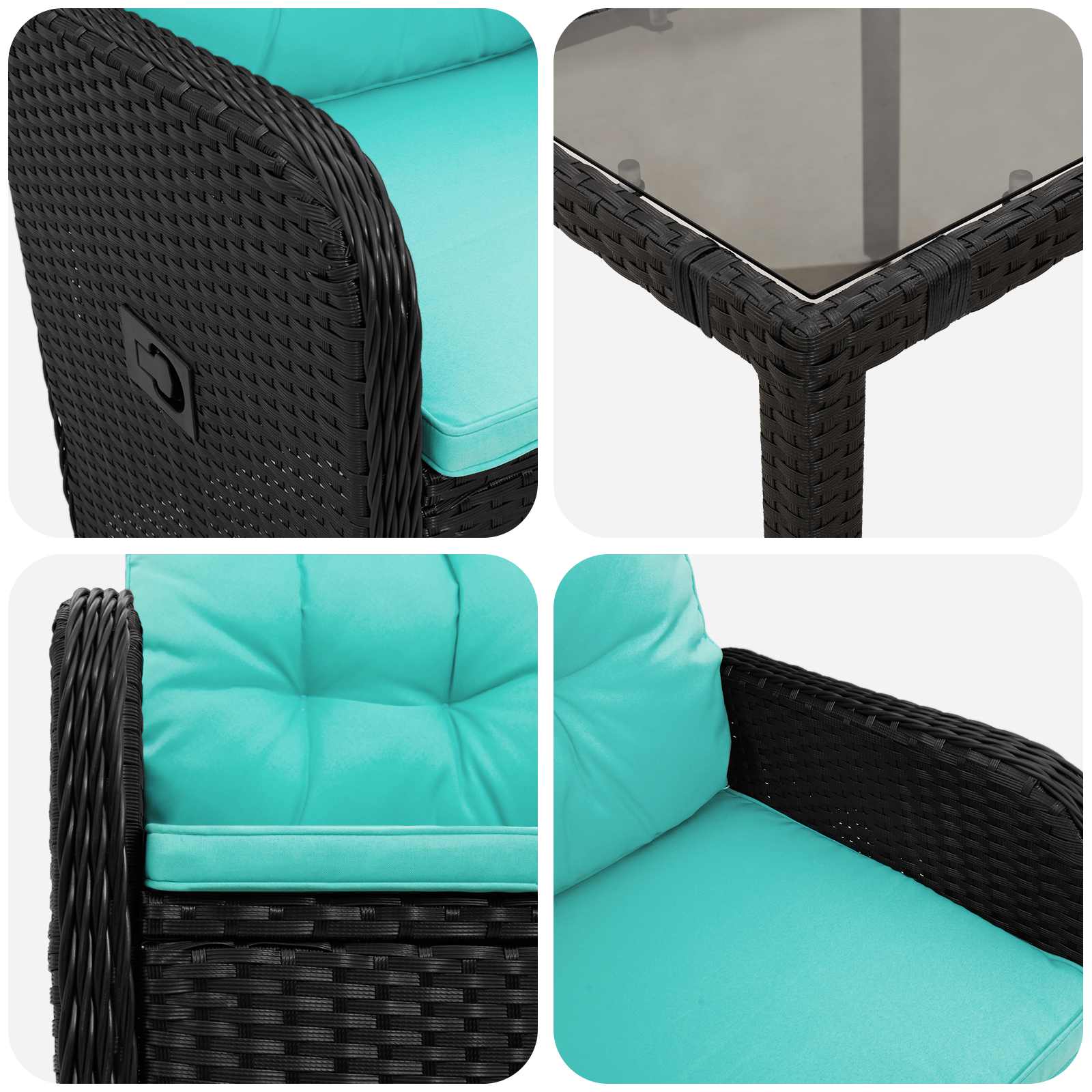 Outdoortisch-Set 7 pcs Poly-Rattan