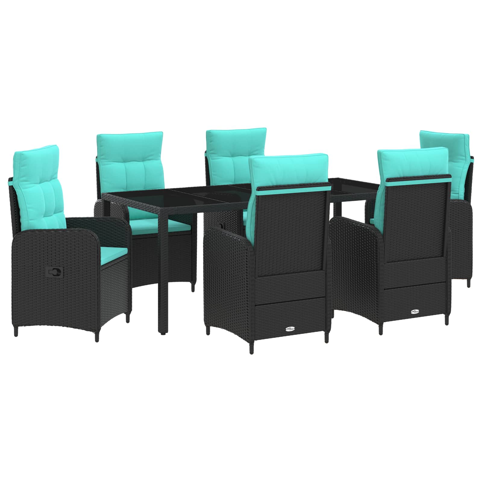 Outdoortisch-Set 7 pcs Poly-Rattan