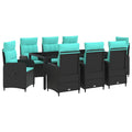 Outdoortisch-Set 9 pcs Poly-Rattan