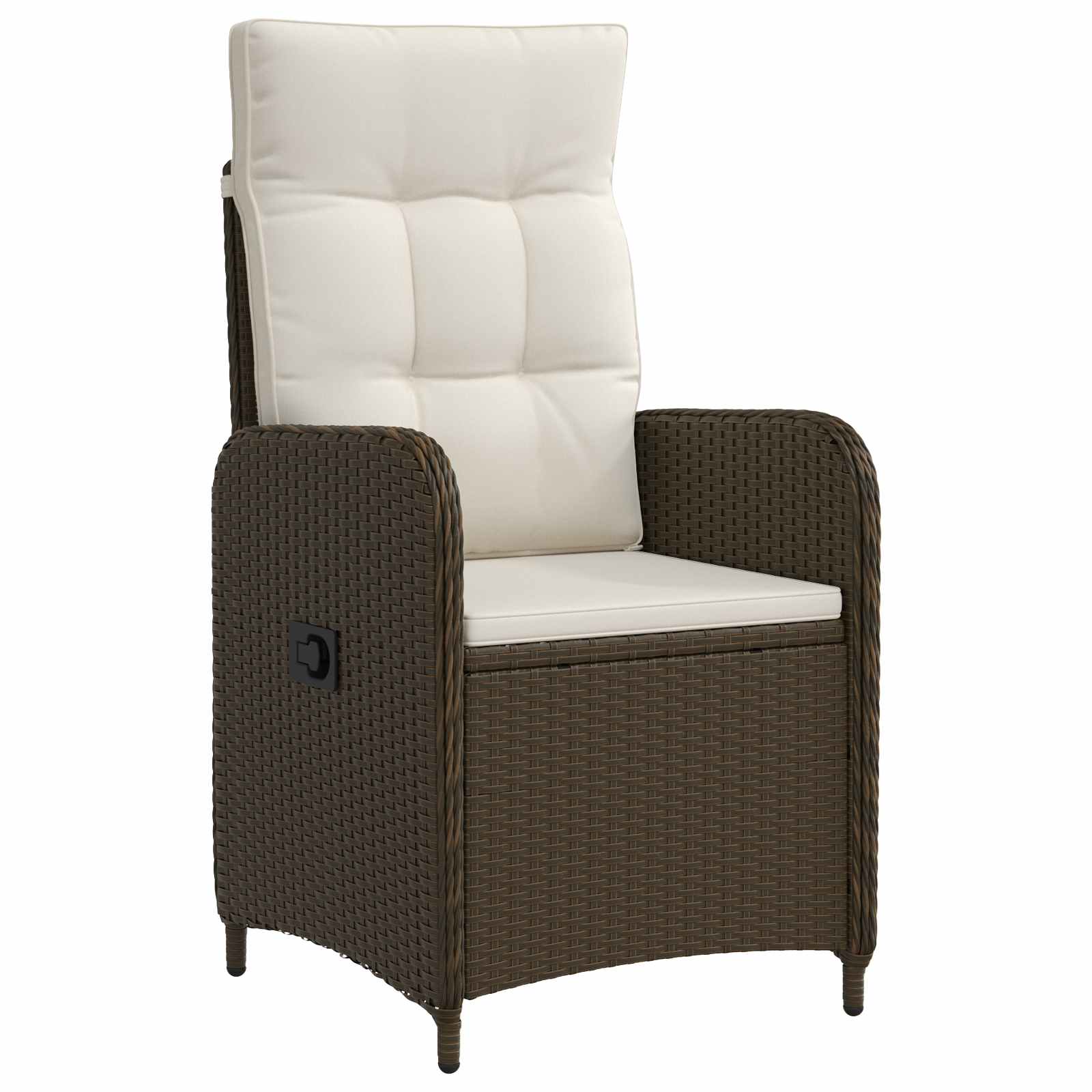 Outdoortisch-Set 5 pcs Braun und Creme Weiß 90 x 90 x 75 cm