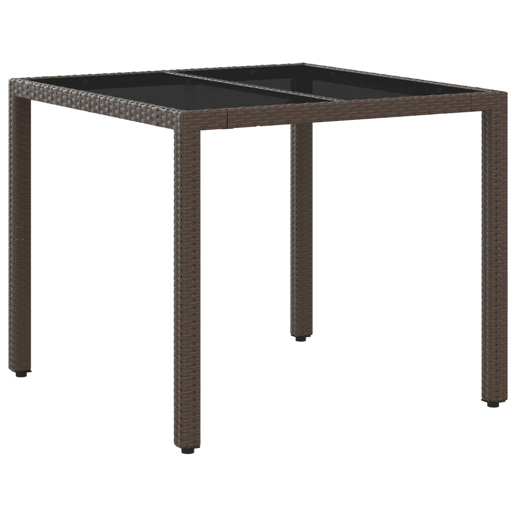 Outdoortisch-Set 5 pcs Braun und Creme Weiß 90 x 90 x 75 cm
