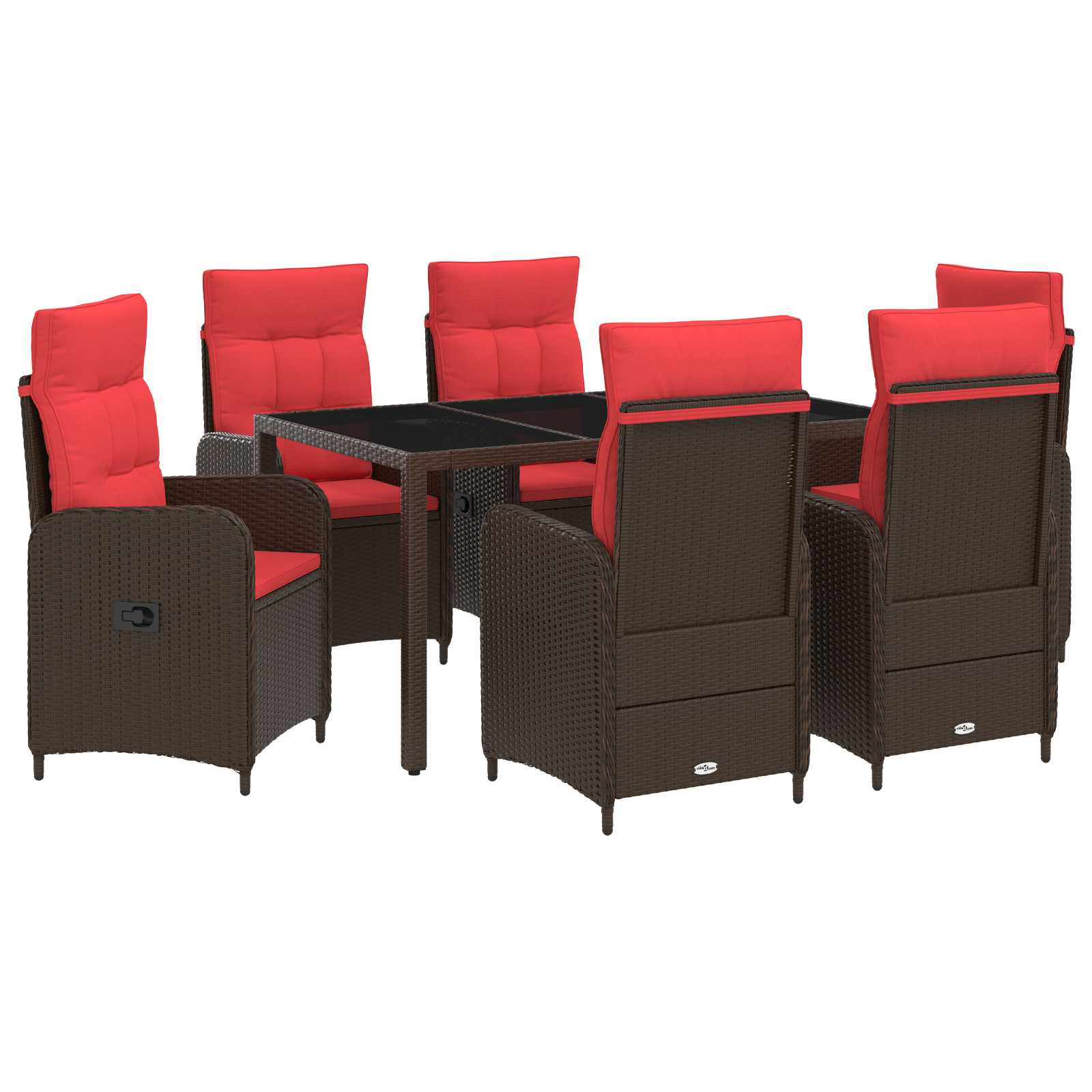 Outdoortisch-Set 7 pcs Poly-Rattan