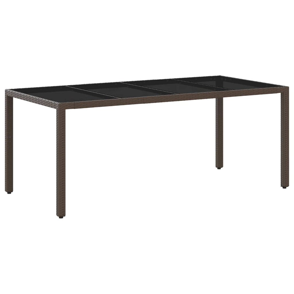 Outdoortisch-Set 9 pcs Braun und Creme Weiß 190 x 90 x 75 cm