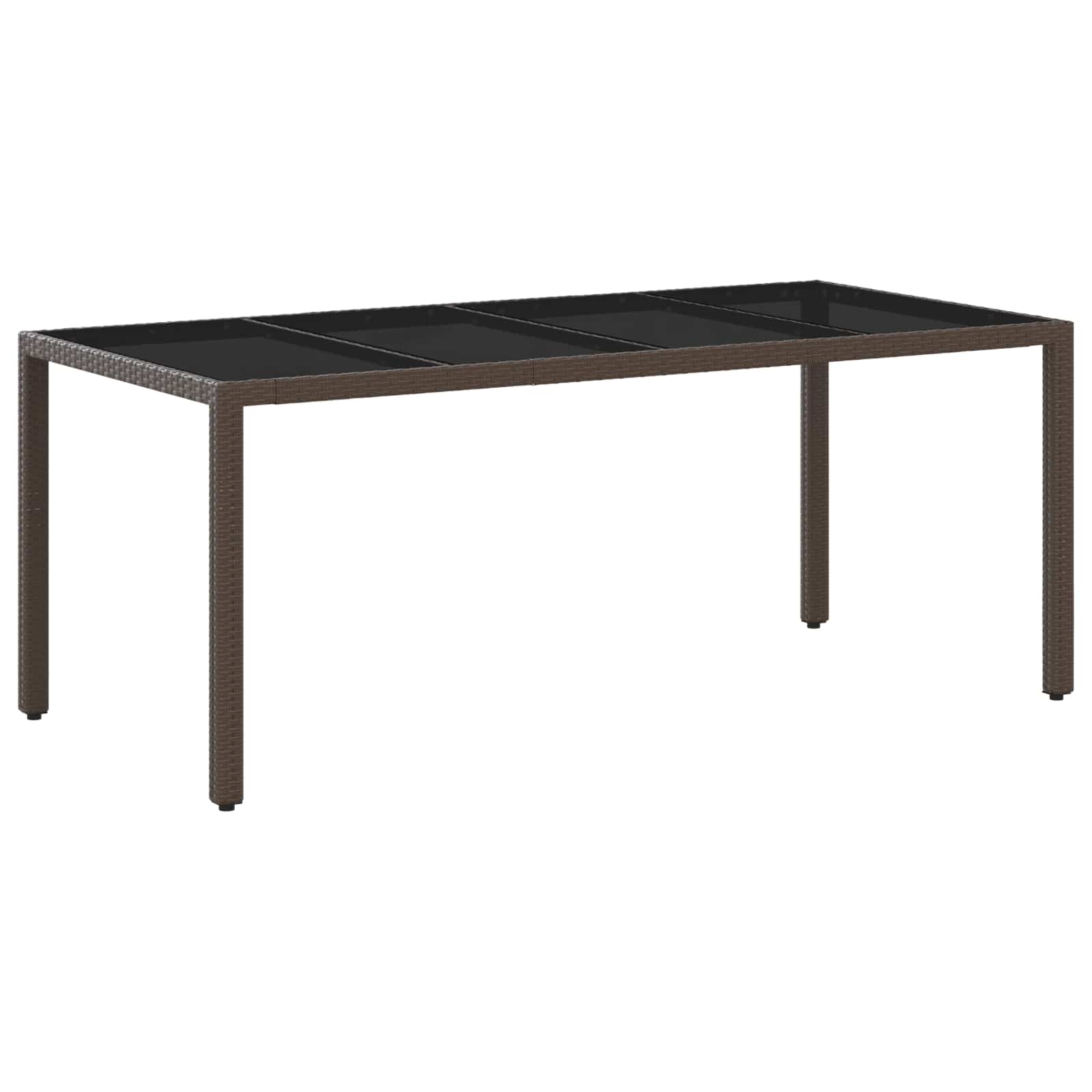 Outdoortisch-Set 9 pcs Braun und Creme Weiß 190 x 90 x 75 cm