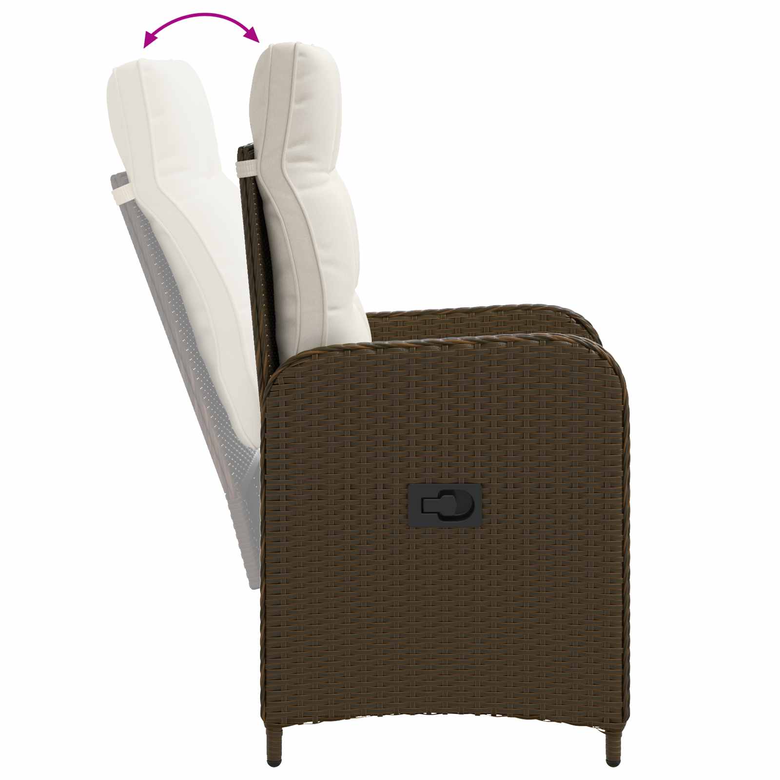 Outdoortisch-Set 9 pcs Braun und Creme Weiß 190 x 90 x 75 cm