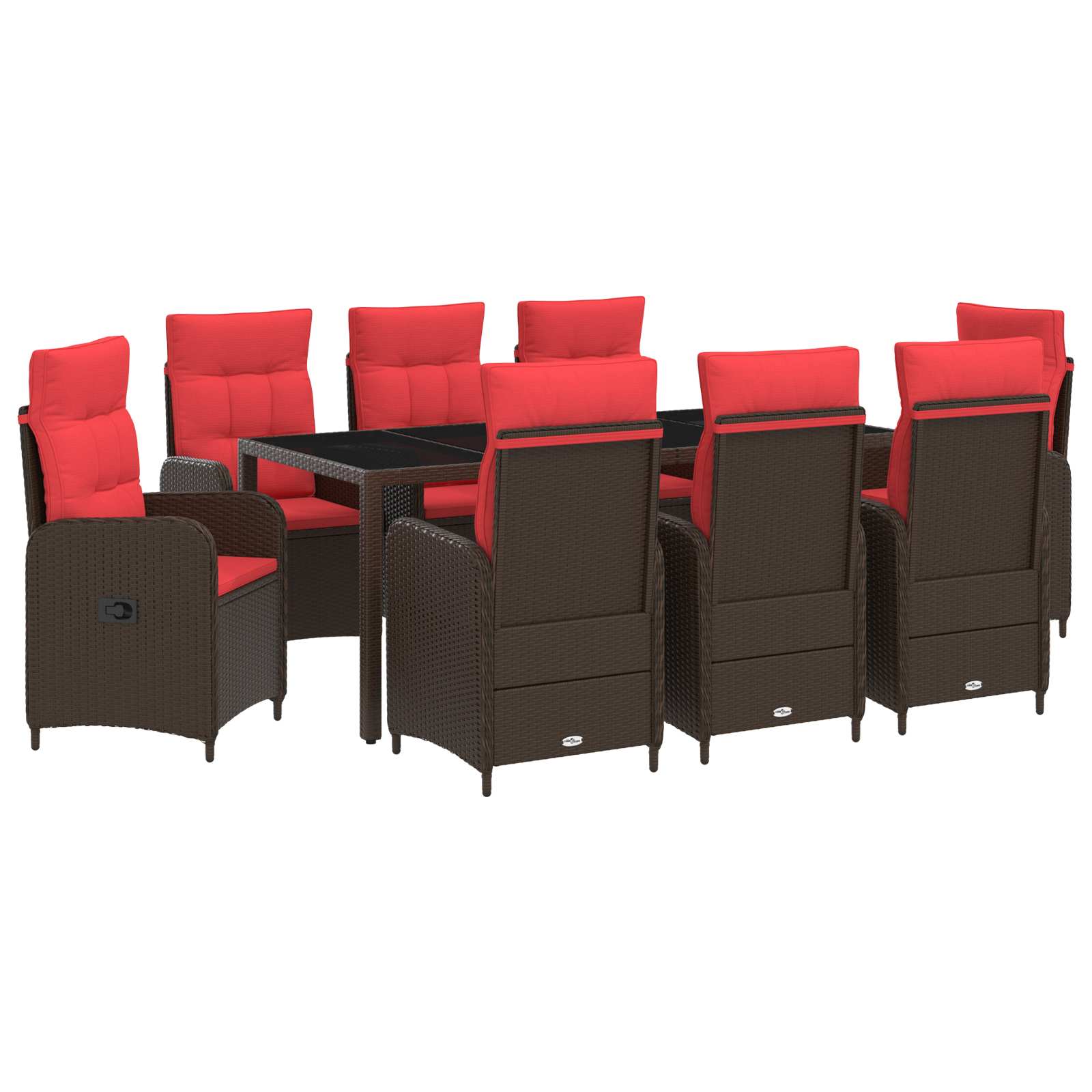 Outdoortisch-Set 9 pcs Poly-Rattan